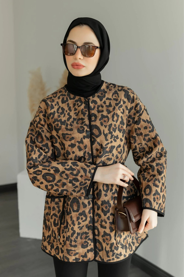 Leopar Kapitone Ceket - 1