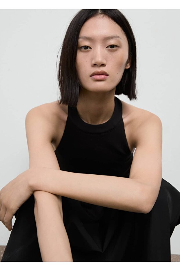 Sırt dekolteli halter bluz - 6