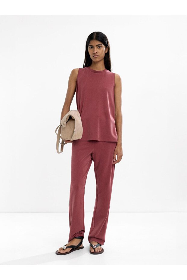 Elastik belli pileli pantolon - 1