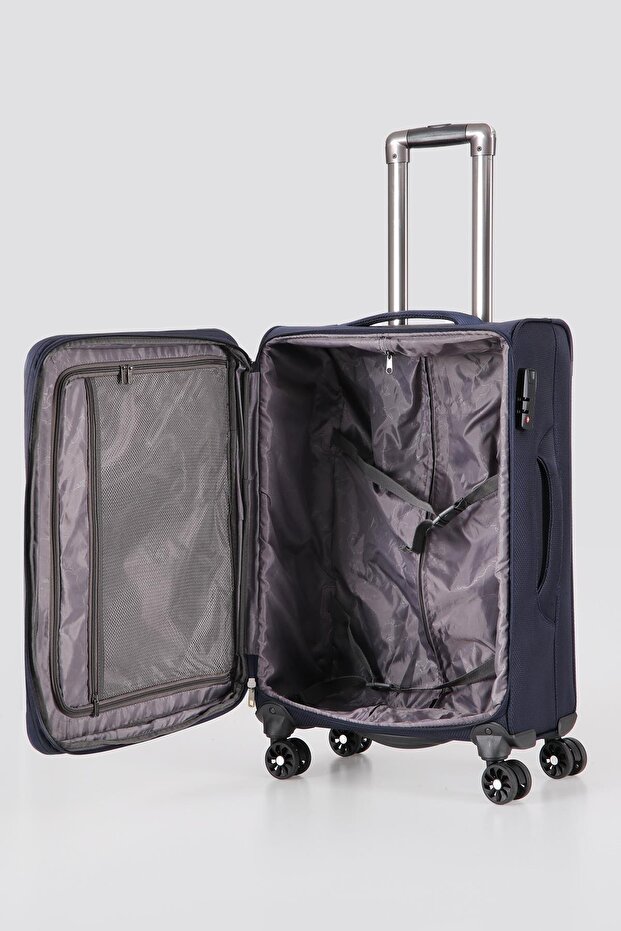 Unisex Ultra Hafif Ve Lüks İthal Kumaş Kapağı Körüklü Valiz 25W640 - 6