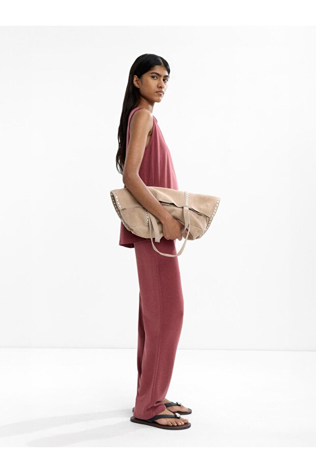 Elastik belli pileli pantolon - 3