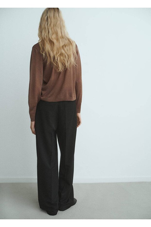 İnce triko fularlı hırka - 4