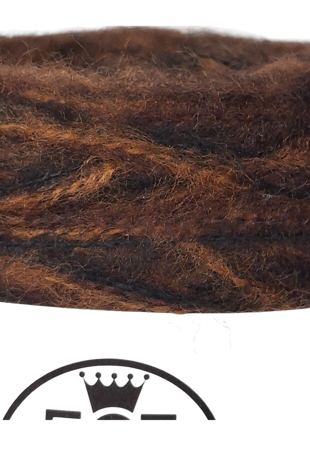 Deserto, Siyah, acı kahve, camel renkleri karışımı, 3 kat angora, tasarım örgü ipi (200 gr.) - 5