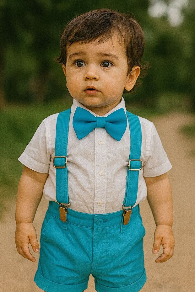 Pantolon Askı ve Papyon Seti / Mavi - 1