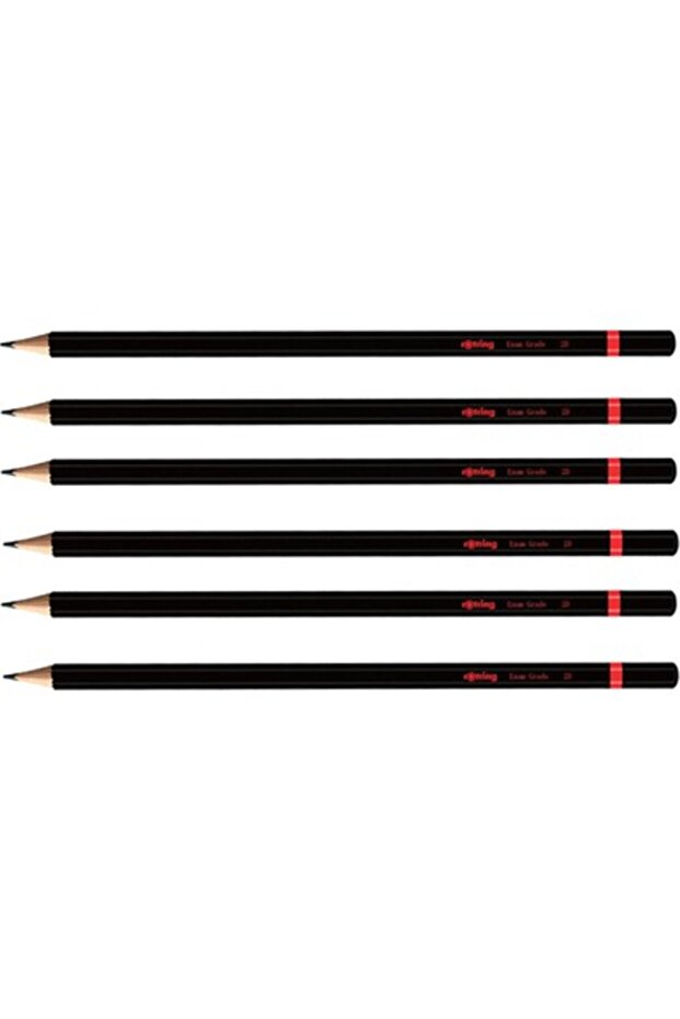 Rotring 2B Sınav Kalemi 6'lı Set Siyah 7.5 cm Uzunlukta 6 Adet