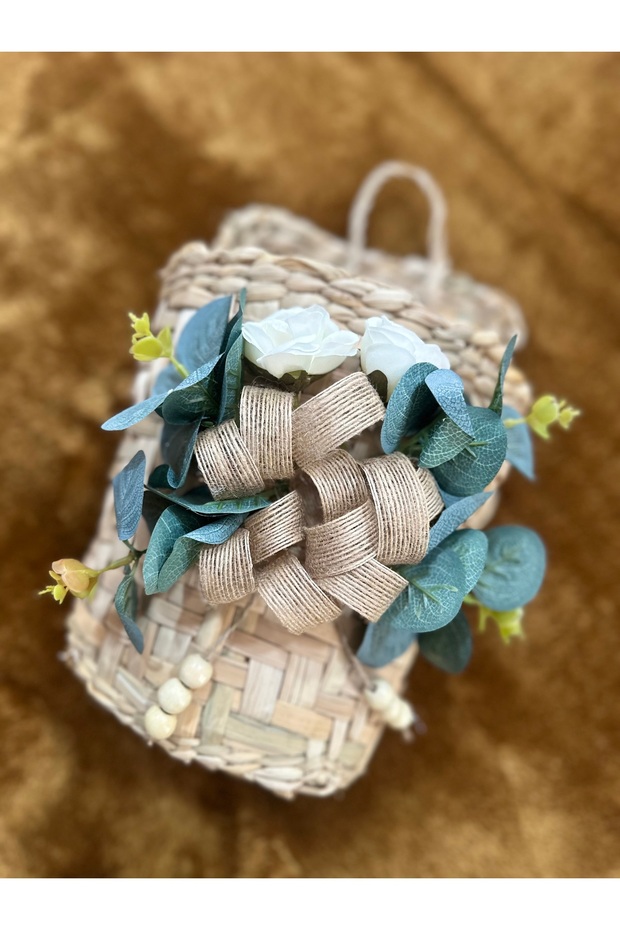 Okaliptus Çiçeği 3'lü Set Kapı Süsü Paspas Kapı Sepeti - 6