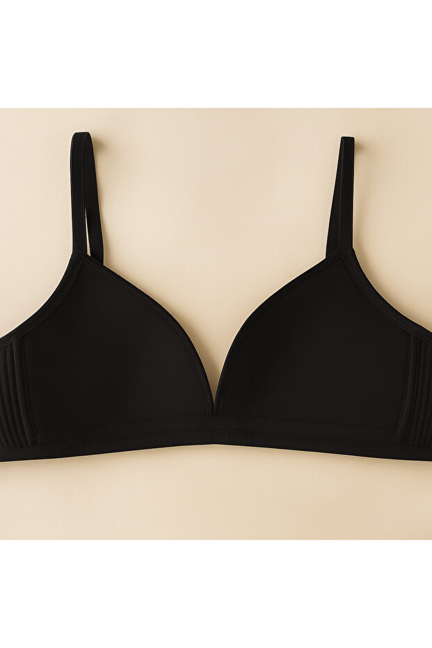 حمالة صدر أساسية بدون خياطة من قماش قطني مضلع - 3