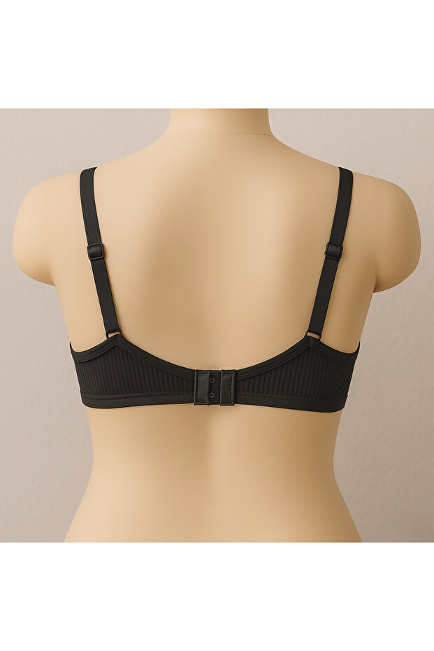 حمالة صدر أساسية بدون خياطة من قماش قطني مضلع - 2