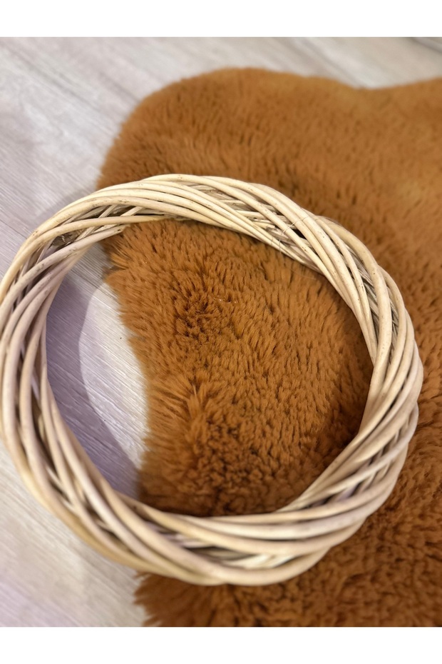 Kapı Süsü Halkası Bambu Ahşap Halka Çelenk - 1