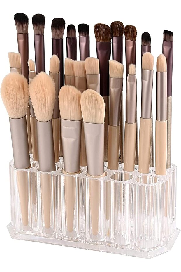 Makeup Brush Holder Organizer, Acrylic Eyeliner Lip Liner Holder Storage Box, Clear Brushes Beauty a