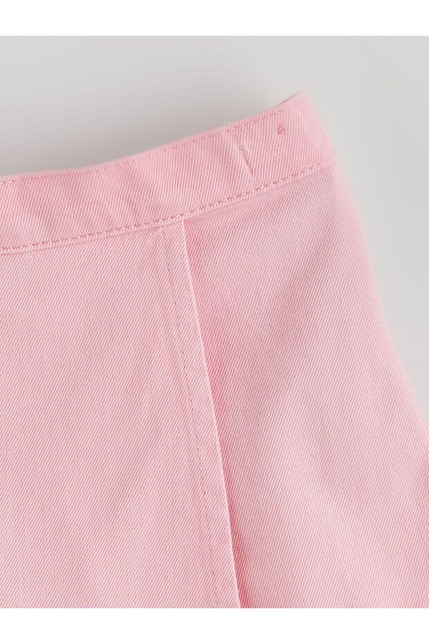 Basic Kız Çocuk Denim Görünümlü Şort Etek - 2