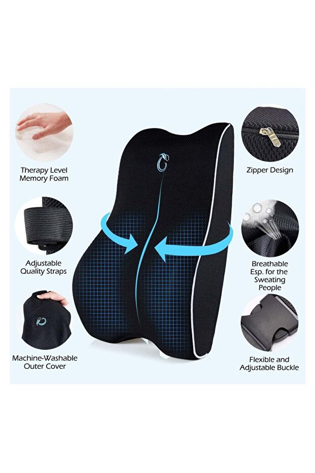 Lumbar Support Pillow for Office Chair Car Lumbar Pillow Lower Back Pain Relief Memory Foam Back Cus