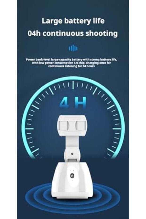 Auto Face Tracking Tripod, 360° Rotation Face Tracking Phone Mount No App Required - 8