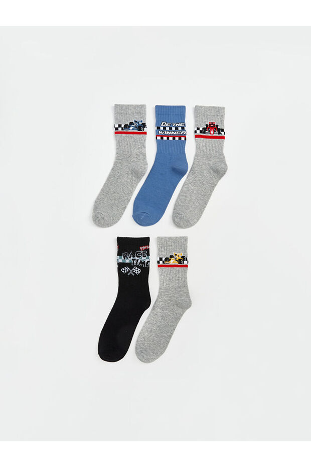 Create Your Style from Uzg Store |   Patterned Boy's Socks 5-Piece - 1
