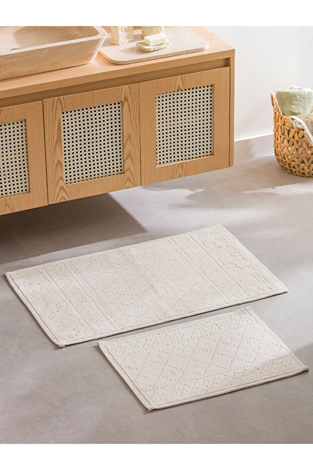 Create Your Style with Uzg Store |   Embroidered Bath Mat Set of 2 - 1