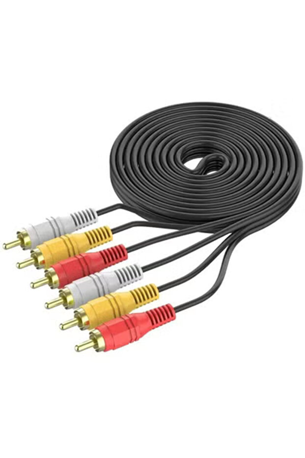 كابل صوت وفيديو RCA مطلي بـ 6 سنون و3 RCA/M-3 Rca/M ts TCV3303N N