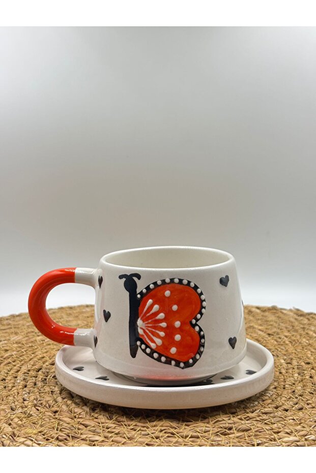 مجموعة أكواب سيراميك مصنوعة يدويًا مع قواعد - 2