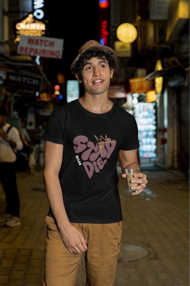 Men's Staydie Transfer Printed Round Neck Short Sleeve T-Shirt