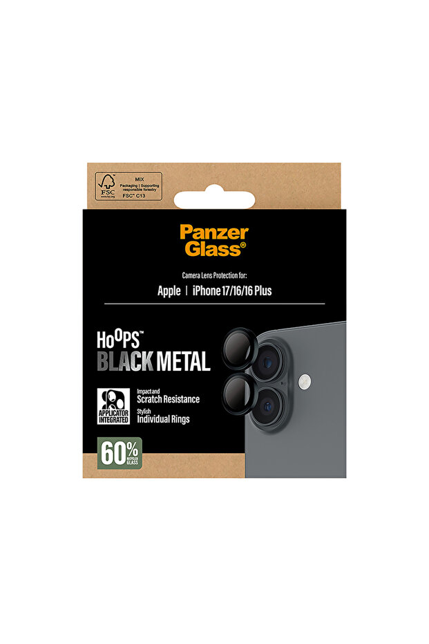 واقي عدسة كاميرا هوبس لجهاز آيفون 17 - أسود - 4