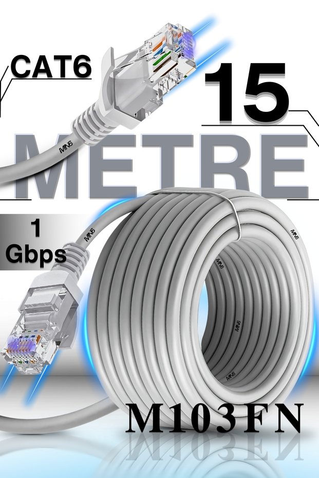 M103Fn 15 Meter Internet Cable/Gigabit Supported-Cat6-Utp/Indoor Compatible-Ethernet Cable 15 Meters