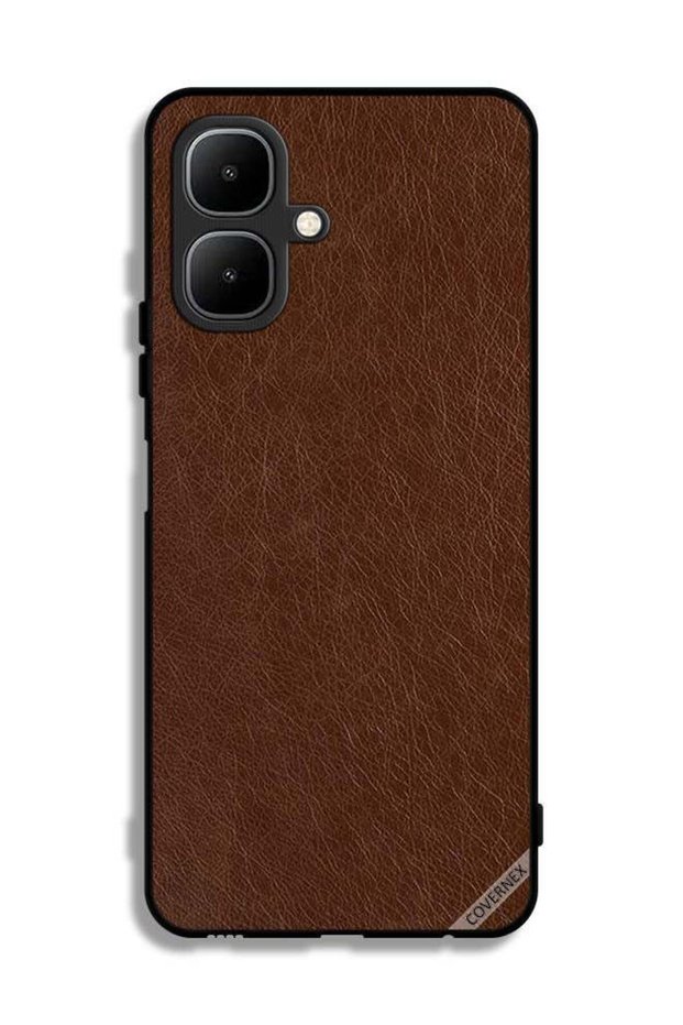 غطاء حماية جلدي بنقشة جلد لهاتف Infinix Smart 10