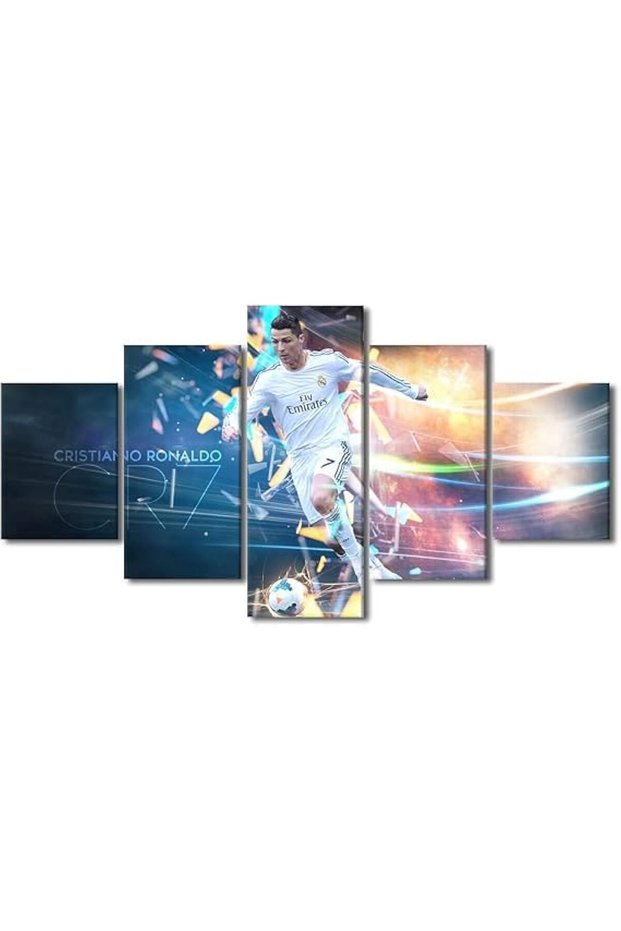 Cristiano Ronaldo White Jersey Canvas 60x120 cm – Football Wall Art by