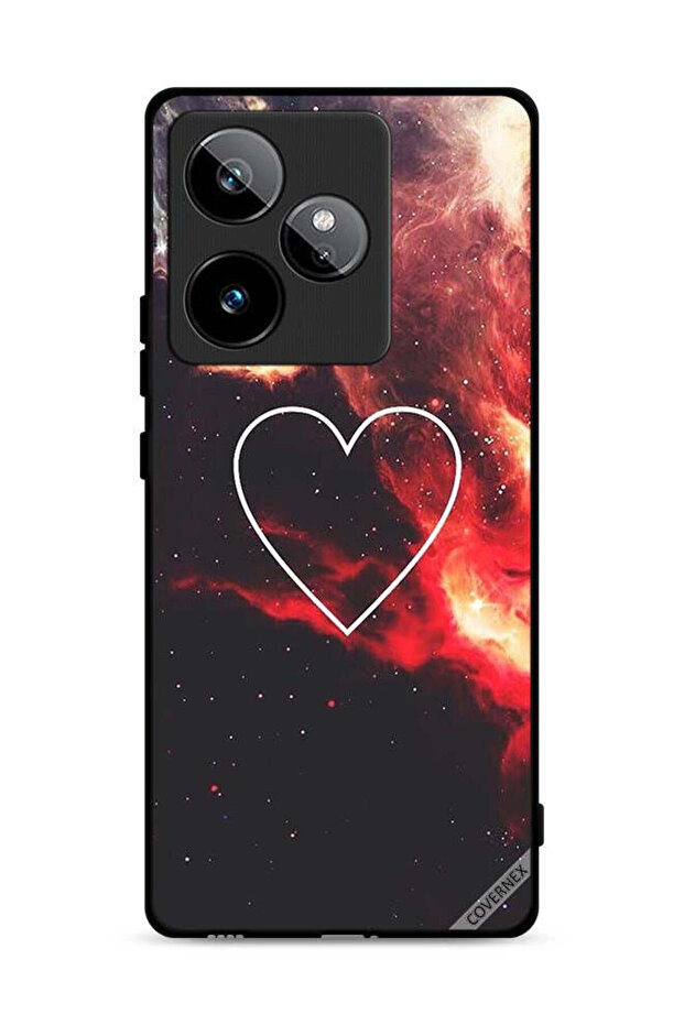 غطاء حماية لهاتف Realme GT 7 5G بتصميم قلب في الفضاء