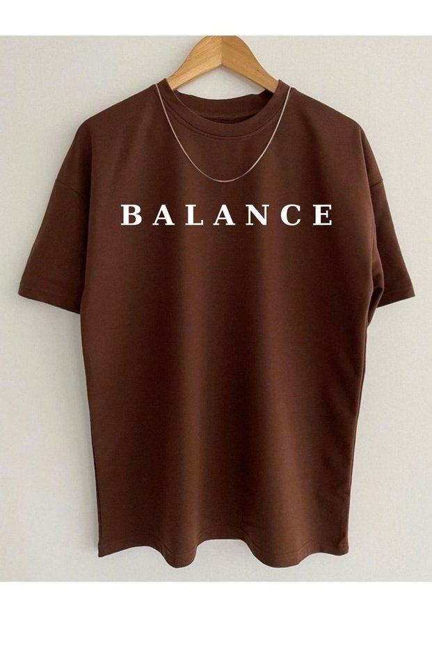 Men's Brown Balance Printed Oversize
