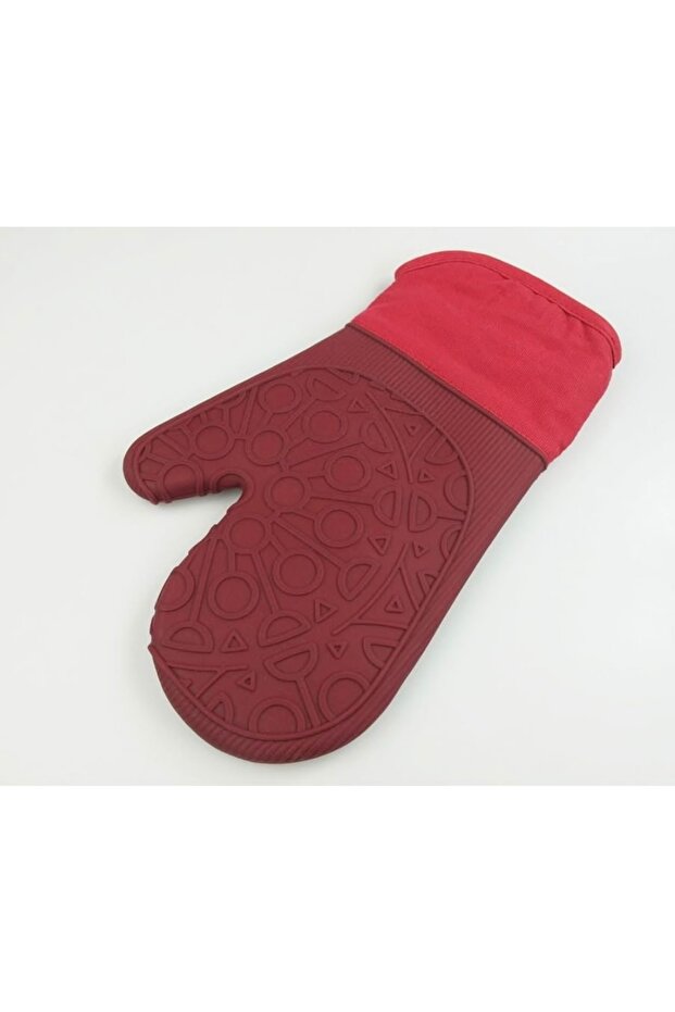 قفاز فرن واقٍ من السيليكون - أحمر - 3