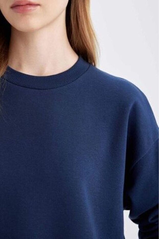 Regular Fit Normal Kalıp Basic Sweatshirt - 3