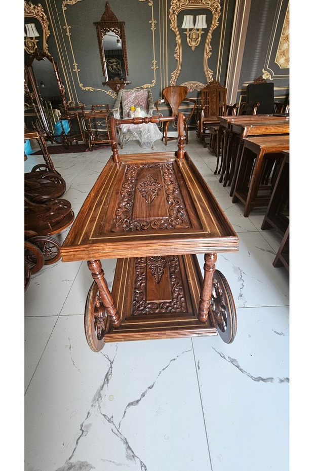 Ahşap servis arabası - 3