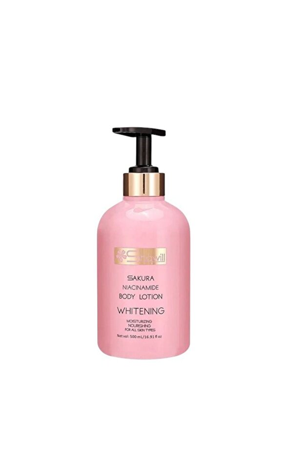 Sakura Niacinamide Body Lotion, Whitening and Moisturizing, 500ml/16.91 fl oz, For All Skin