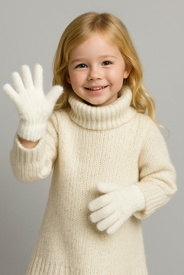 Peluş Çocuk Eldiven 4-9 Yaş - 1