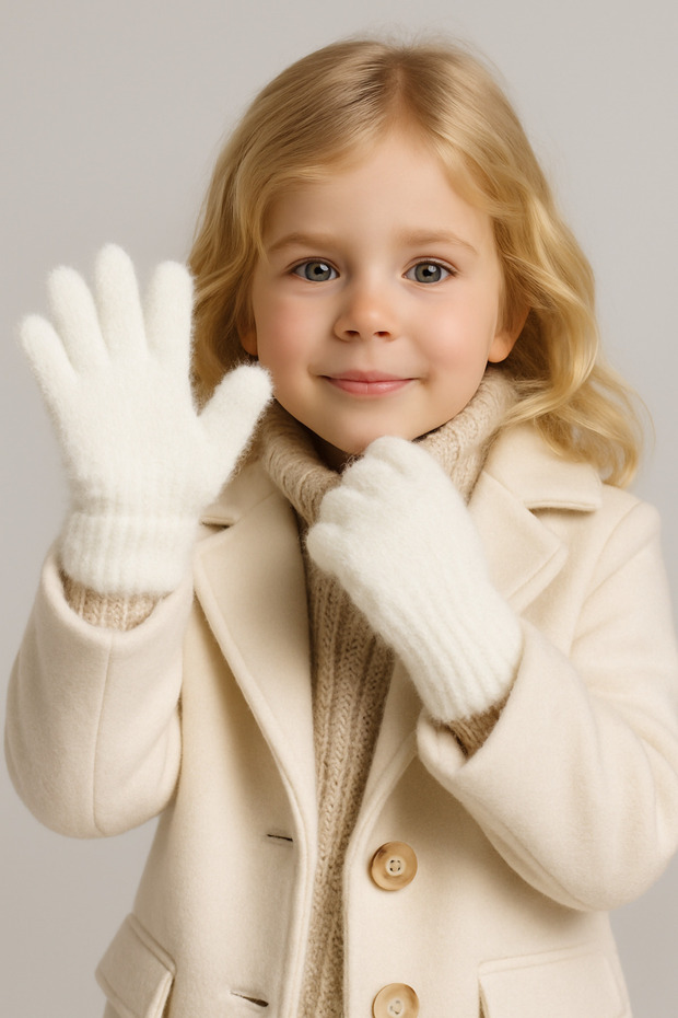 Peluş Çocuk Eldiven 4-9 Yaş - 4