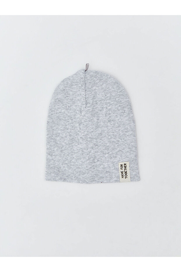 White Embroidered Baby Boy Beanie