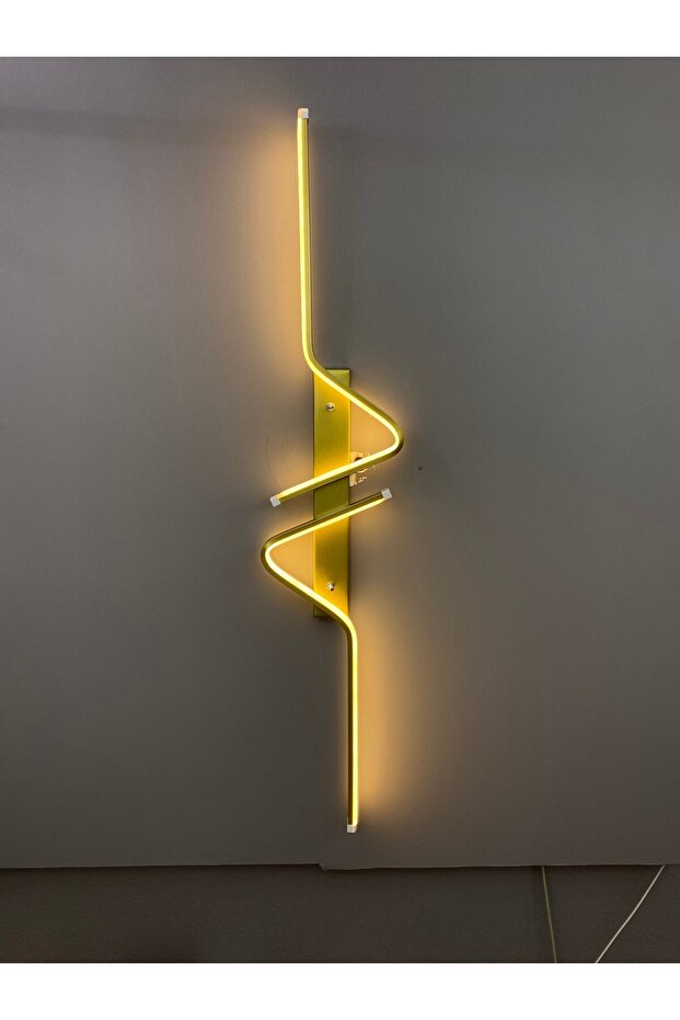 Yüksek Aydınlatmalı Z Model Gold Led Aplik Avize Modern, 3 Renk Aydınlatma - 2