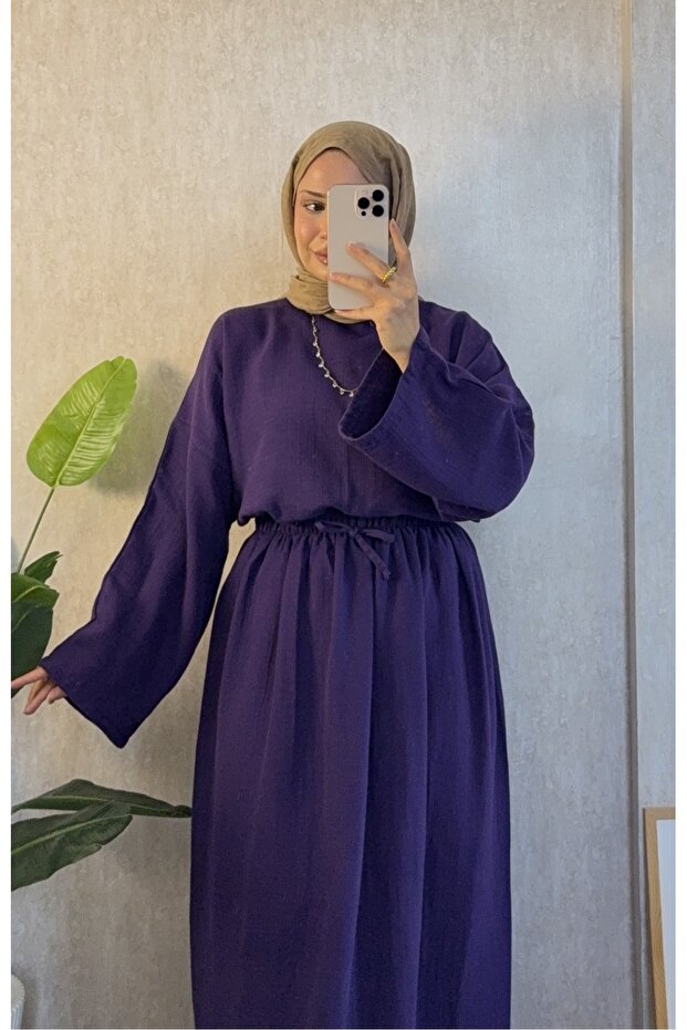 Mor Müslin Salaş Bluz - 1