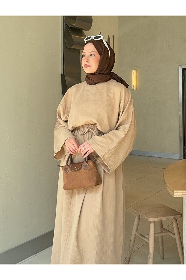 Bej Müslin Salaş Bluz - 2