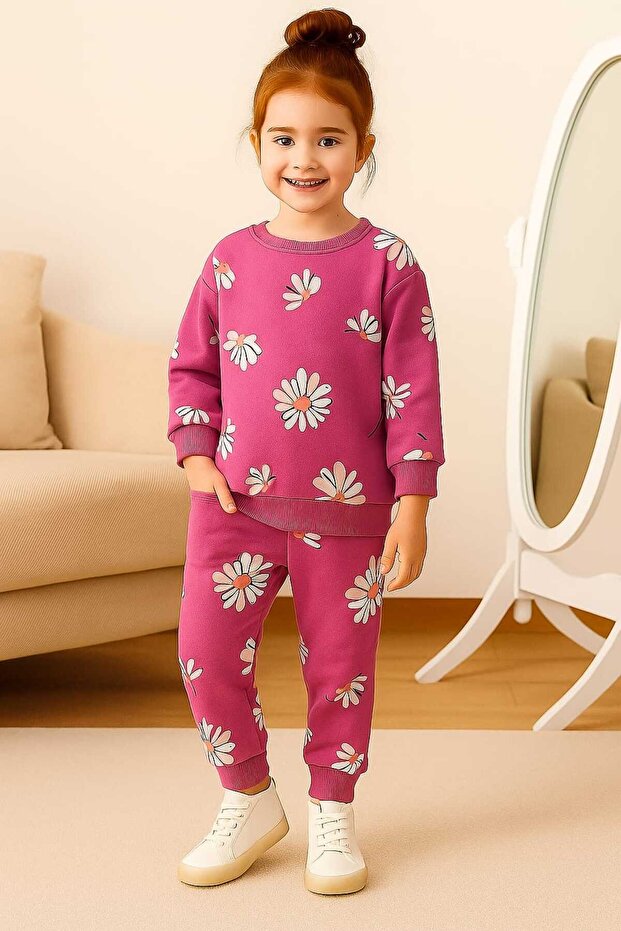 Children's Set Printed Patterned Tracksuit Set - 5