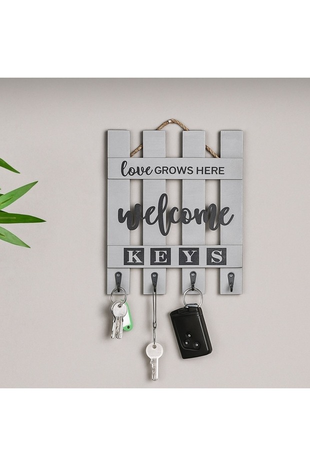 Fence Wood Wall Hanging Stylish Home Keychain Wall Ornament Decoration Hanger