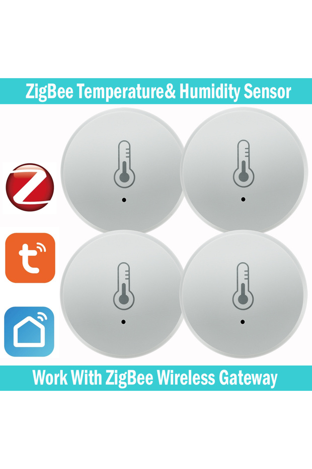 4PCS Tuya Zigbee Temperature And Humidity Sensor Voice Control Intelligent Home Hygrometer Real-time - 1