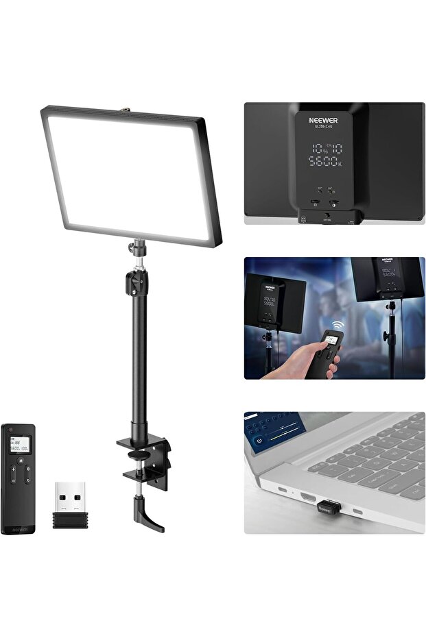 GL25B 12.9" Streaming Key Light, 2.4G RT100 Remote & PC/Mac APP Control 25W 2300Lux/0.5m 2900 - 1