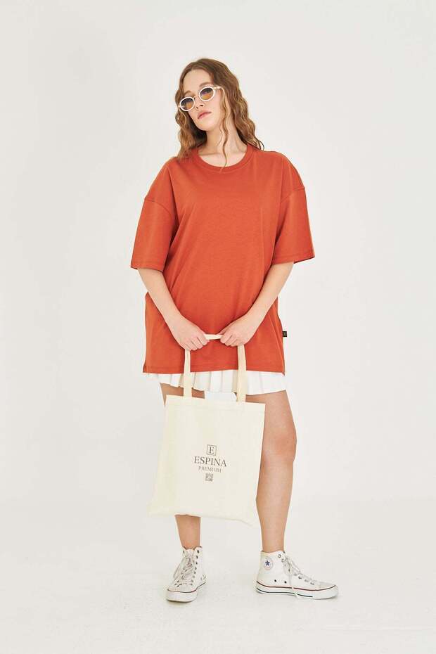 Basic Unisex Oversize Tişört - 3