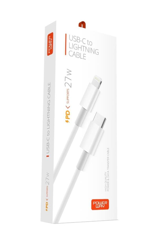 PD27 Type-C to Lightning 1 Metre Hızlı Şarj ve Data Kablosu iPhone iPad Uyumlu Dayanıklı - 1