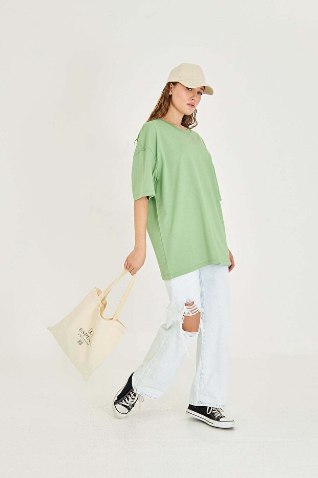 Basic Unisex Oversize Tişört - 5