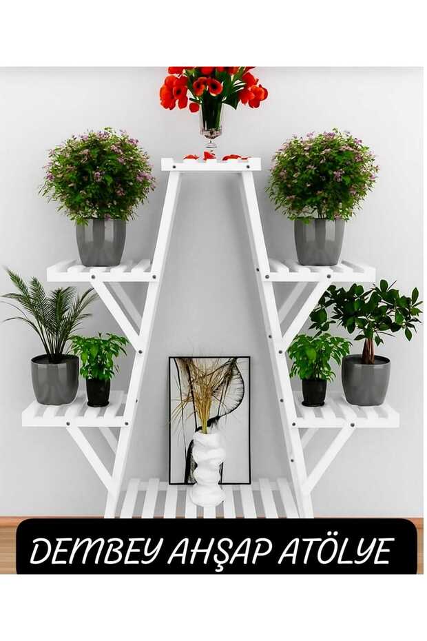 Dembey Ahşap Atölye Ahșap Çiçeklik Saksılık Saksı Standi - 2