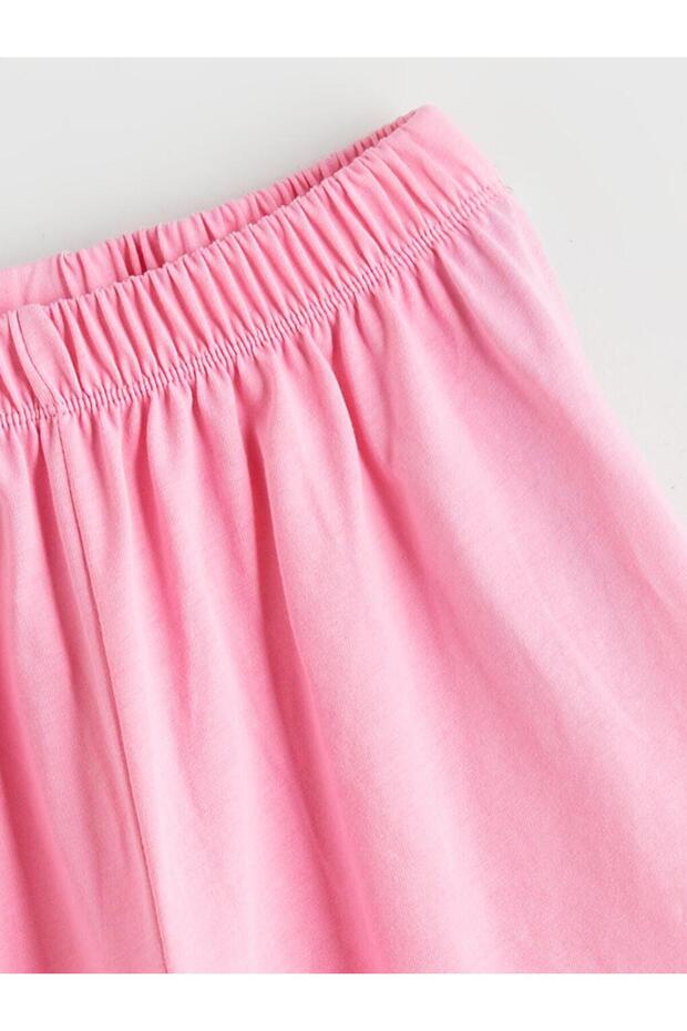 Bisiklet Yaka Kız Çocuk Şortlu Pijama Takımı (S5) - 6