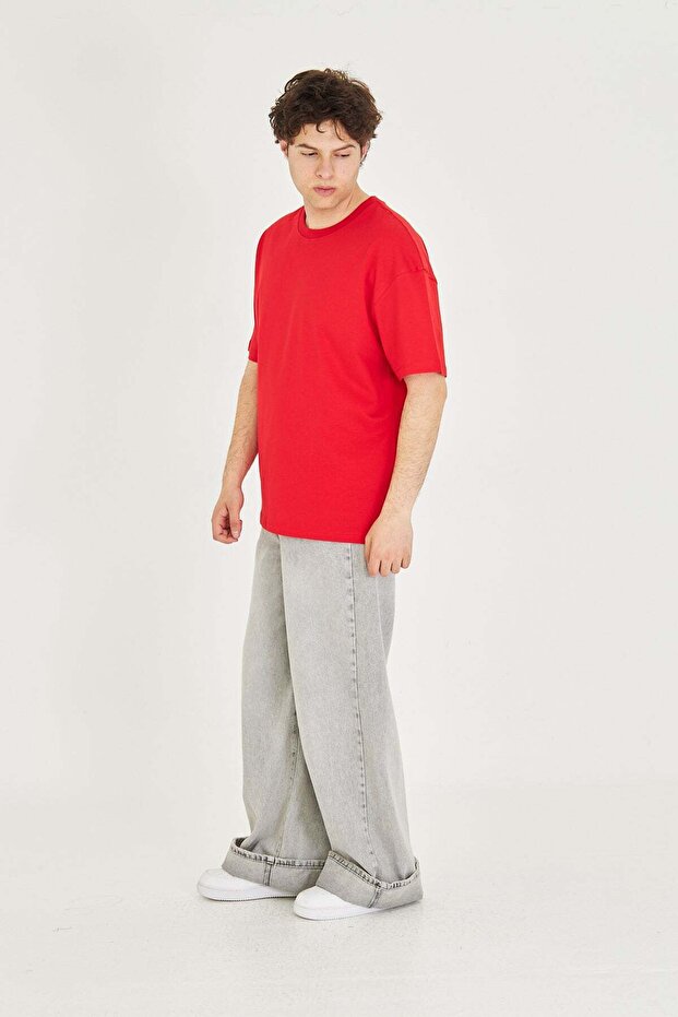 Basic Unisex Oversize Tişört - 4