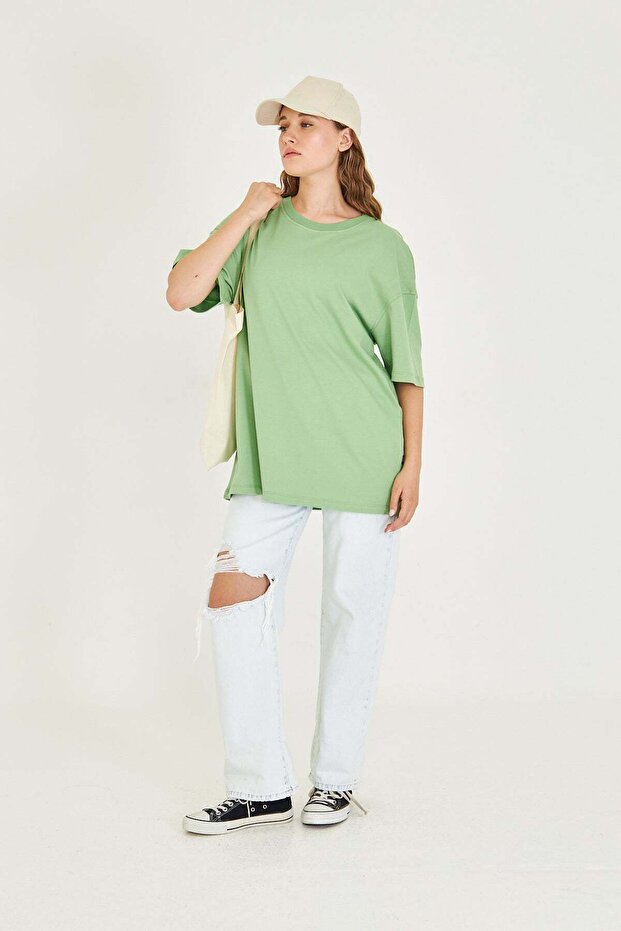 Basic Unisex Oversize Tişört - 3