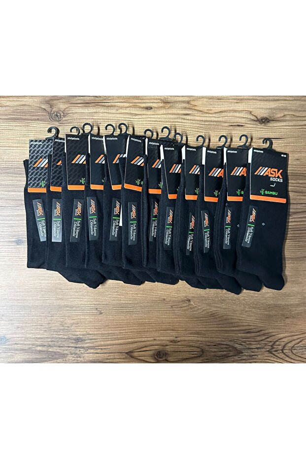 ERKEK UZUN BAMBU 12'Lİ ÇORAP - 1